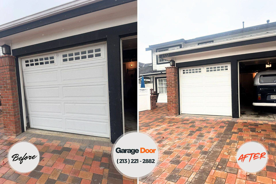 Before and after: garage door spring repair Glouster, OH